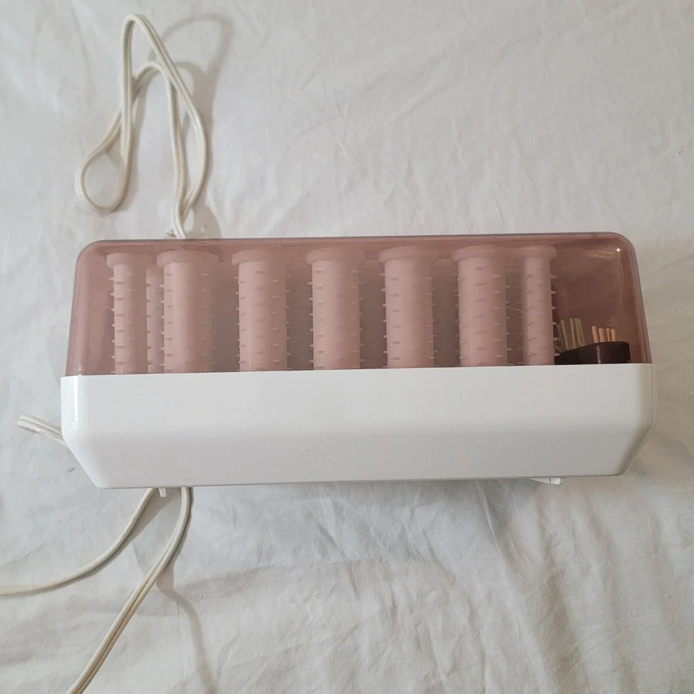Vintage Clairol Deluxe C-40-1 Electric Hot Rollers & Clips Complete Set Tested